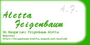 aletta feigenbaum business card